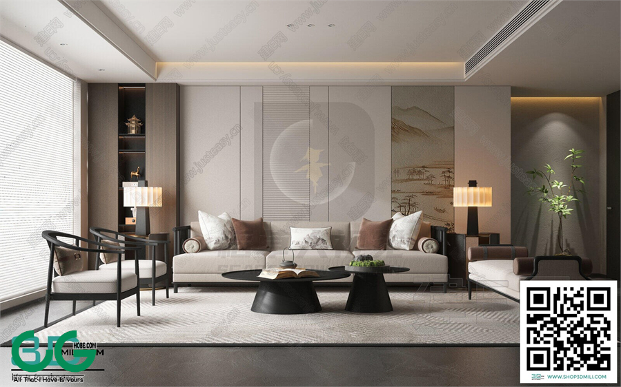 Living room New Chinese style 3dsmax File 37