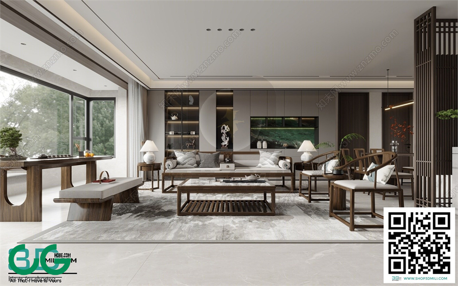 Living room New Chinese style 3dsmax File 39