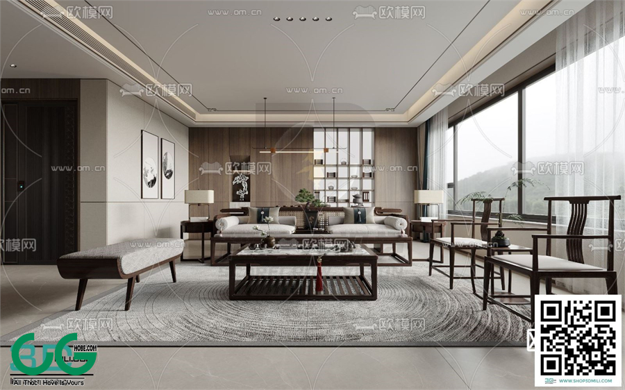 Living room New Chinese style 3dsmax File 41