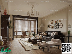 Living room Retro style 3dsmax File 02