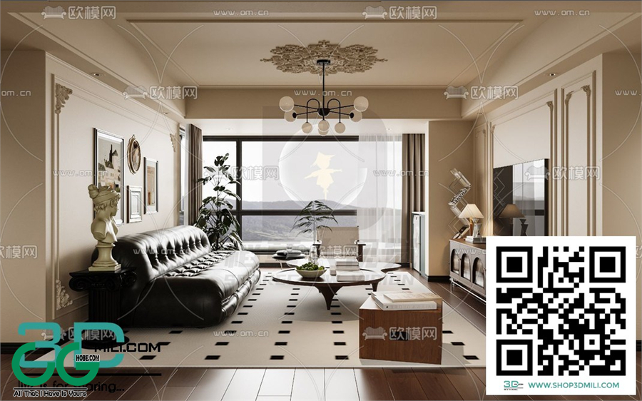 Living room Retro style 3dsmax File 03