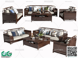 Sofa New Chinese style 3dsmax File 03