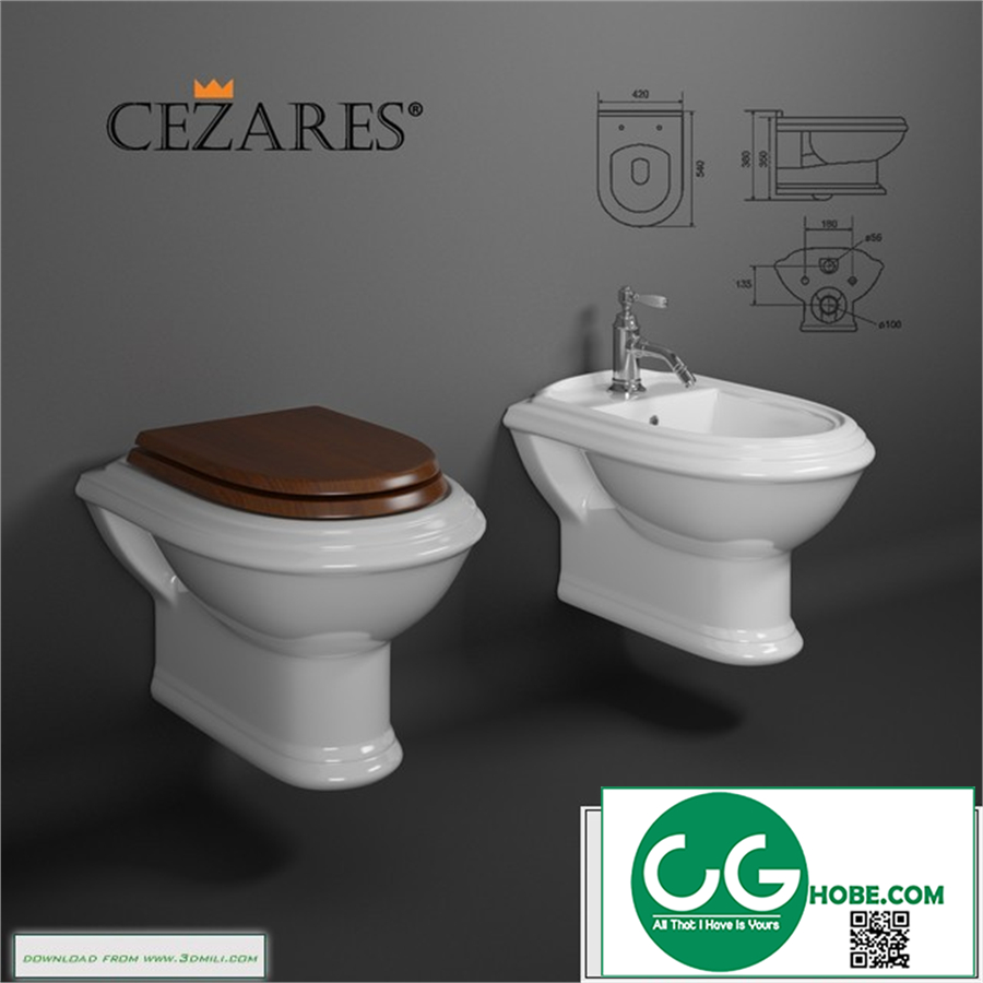 Suspended toilet, bidet, Cezares KING PALACE