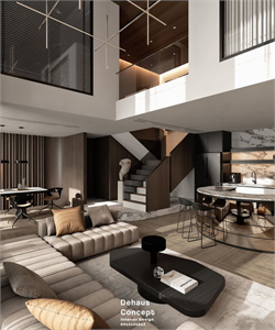 3Ds Max Living Room – Kitchen Interior Model Download By Trung Hau Tran