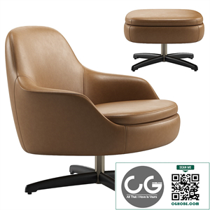 Sendai Swivel Armchair by Minotti