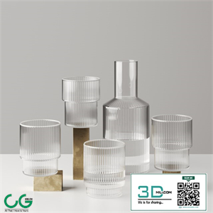 Ripple Glass and Carafe by Ferm living