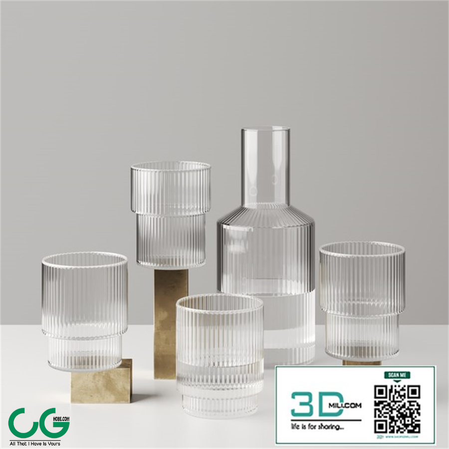 Ripple Glass and Carafe by Ferm living