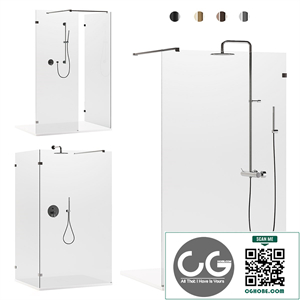 Arblu Walk-in Separet Elite shower enclosures + Paffoni shower systems