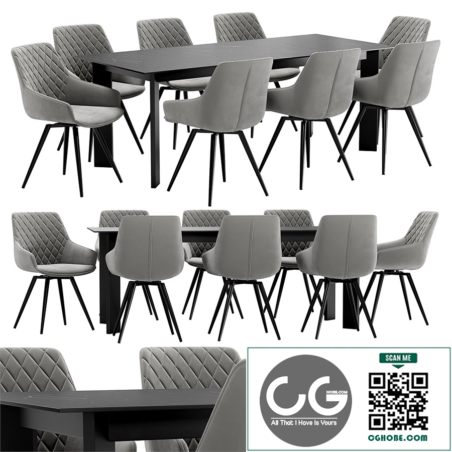Seoul Dining Chair and Track Table