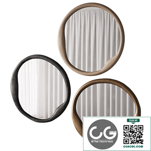 345 sculptural organic Doreen Round Mirror by Lulu and Georgia