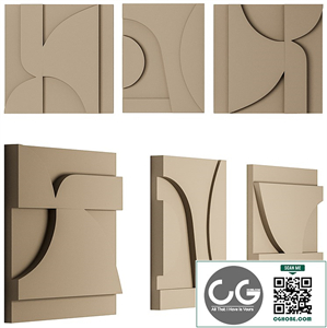 Volumetric panel. Triptych 40x40cm, 30x40cm from AMAMproject
