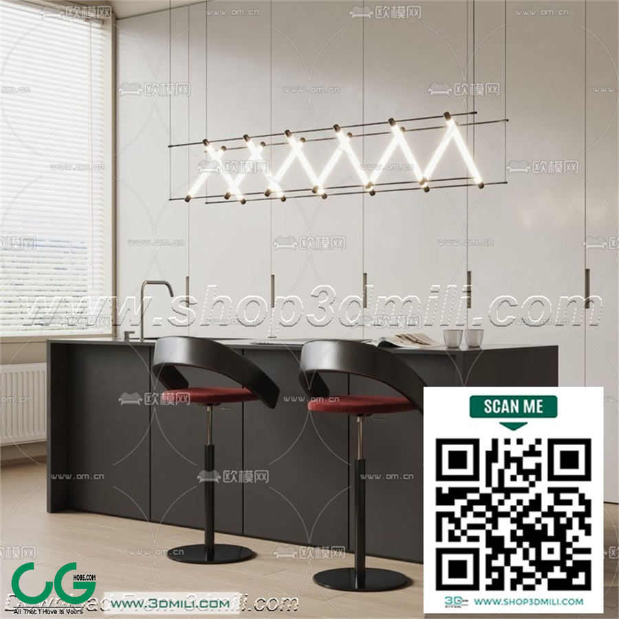 Bar counter 01 3D Model