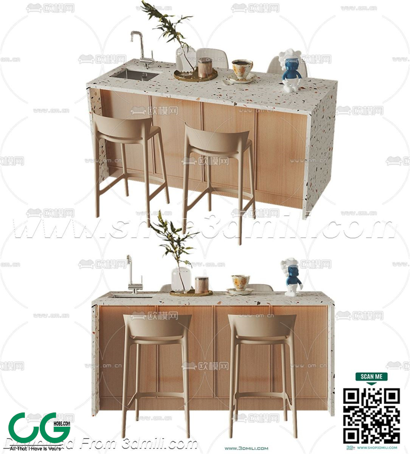 Bar counter 34 3D Model