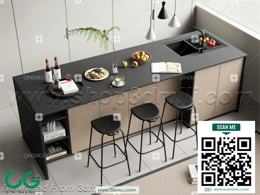 Bar counter 45 3D Model