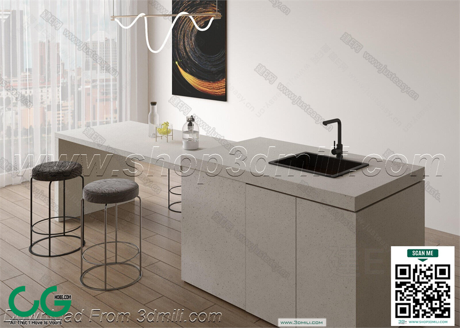 Bar counter 46 3D Model