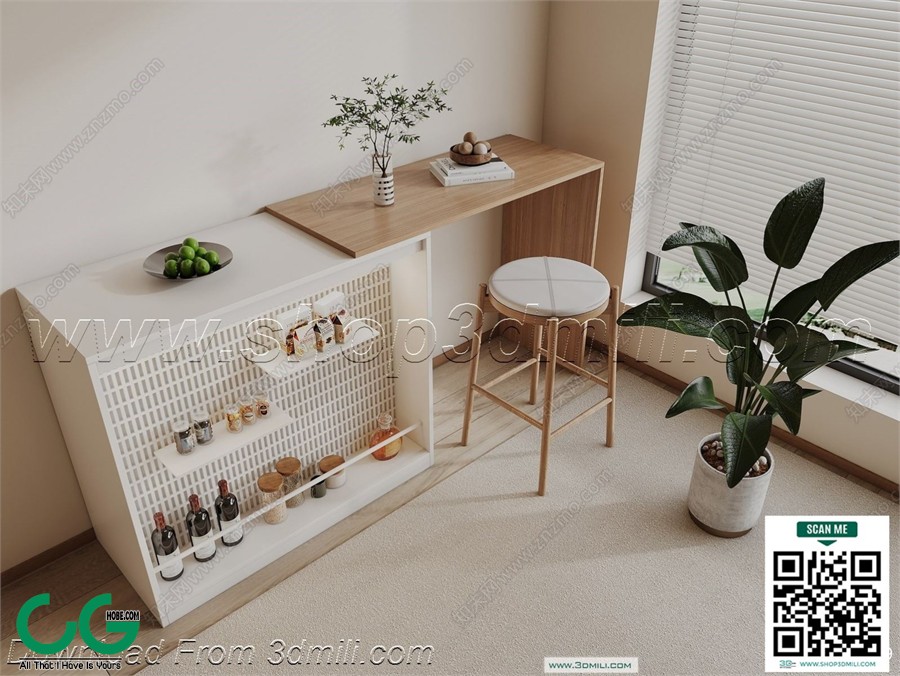 Bar counter 48 3D Model