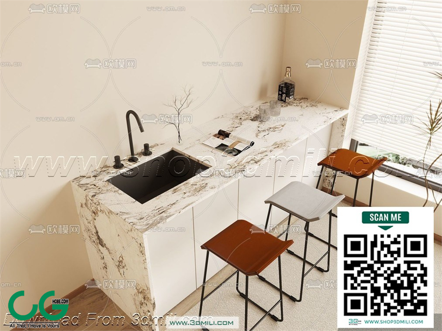 Bar counter 49 3D Model