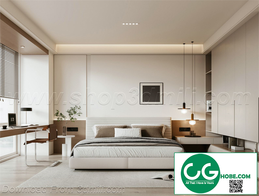 Modern Bedroom 01 3D Model