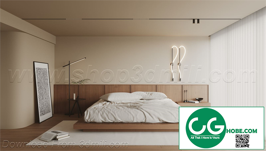 Modern Bedroom 02 3D Model