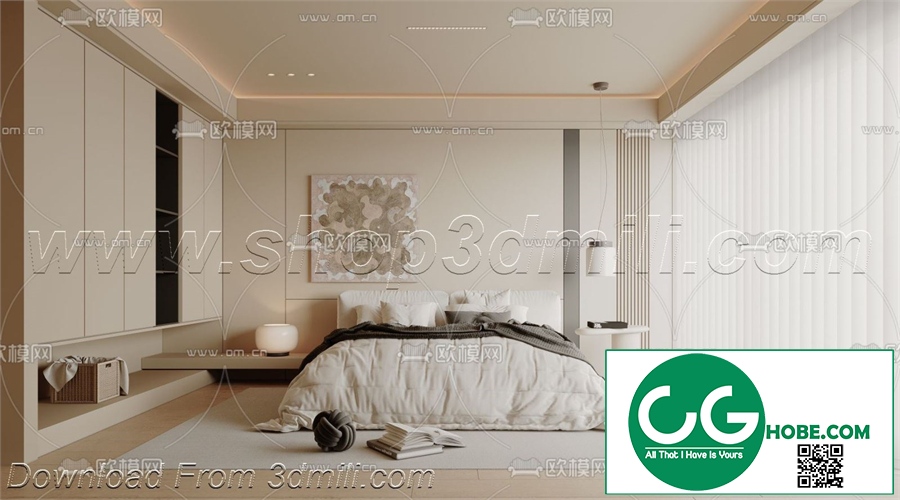 Modern Bedroom 03 3D Model