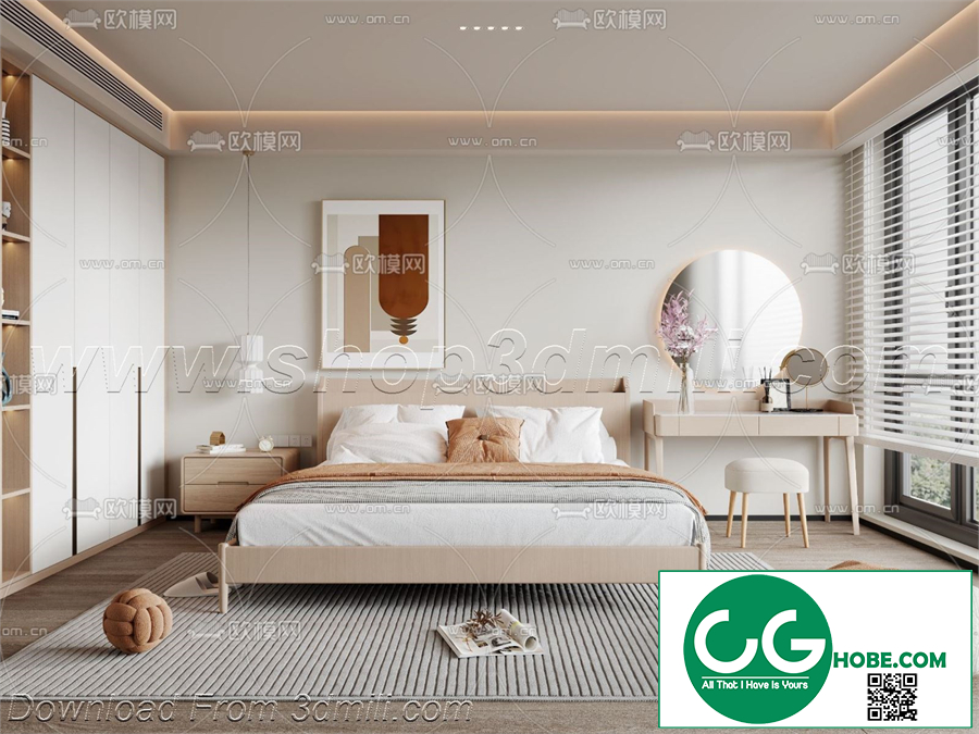 Modern Bedroom 06 3D Model