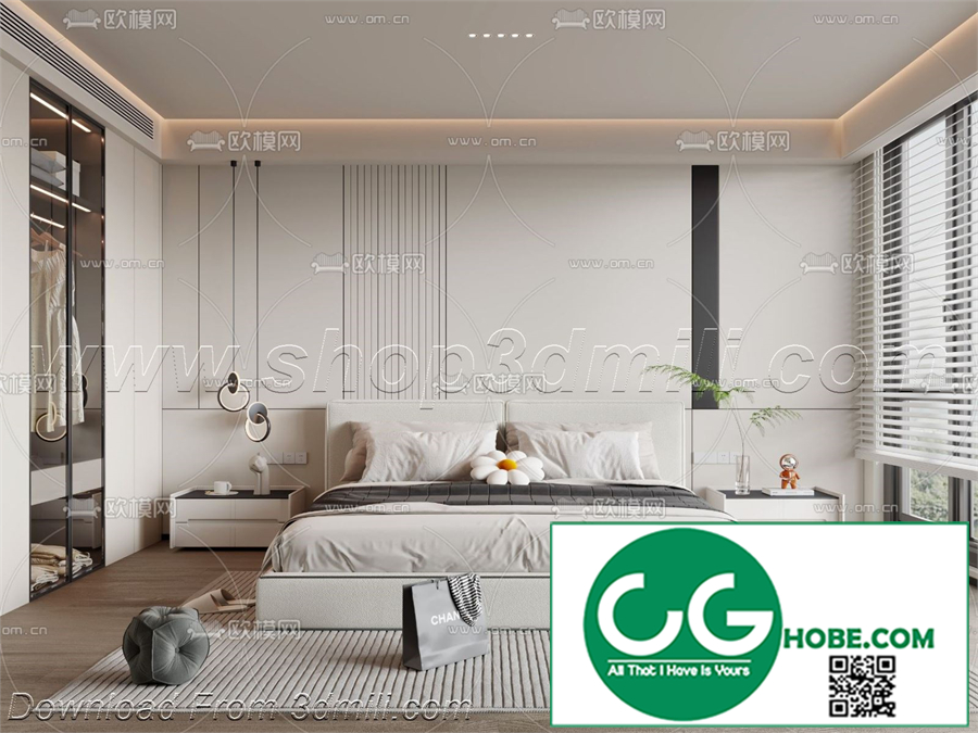 Modern Bedroom 07 3D Model