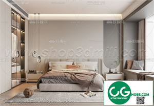Modern Bedroom 08 3D Model