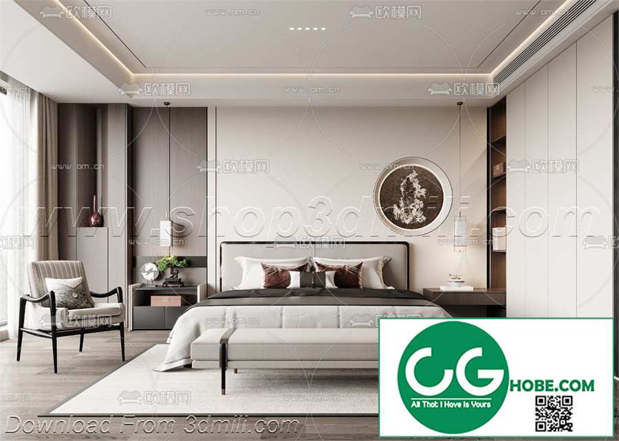 Modern Bedroom 10 3D Model