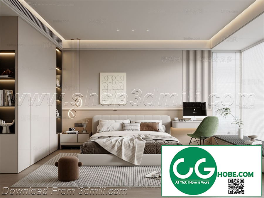 Modern Bedroom 103 3D Model