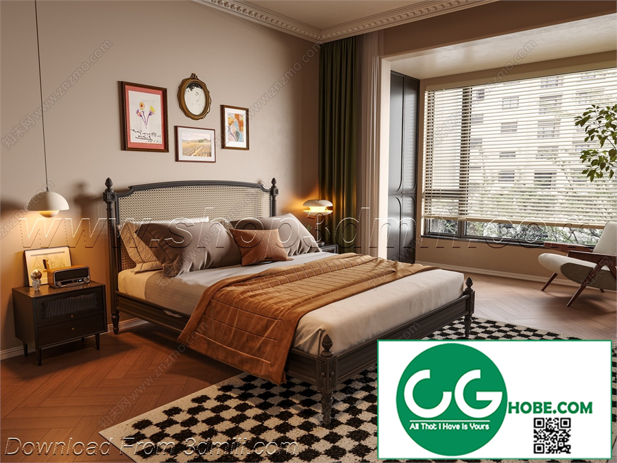 Modern Bedroom 104 3D Model