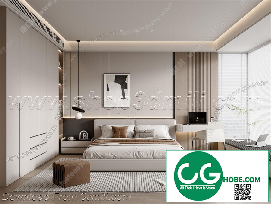 Modern Bedroom 105 3D Model