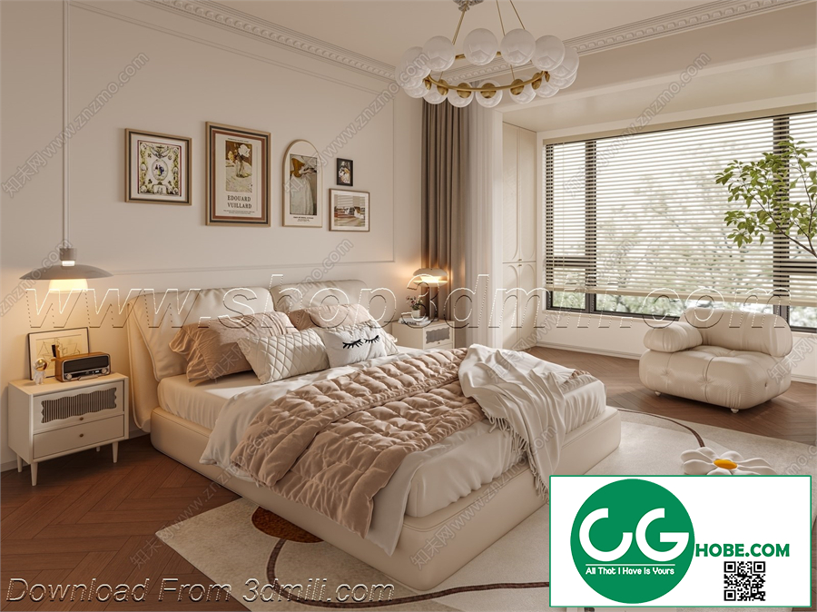 Modern Bedroom 106 3D Model