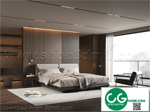 Modern Bedroom 107 3D Model