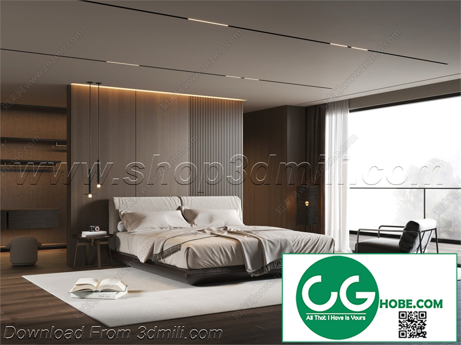 Modern Bedroom 107 3D Model