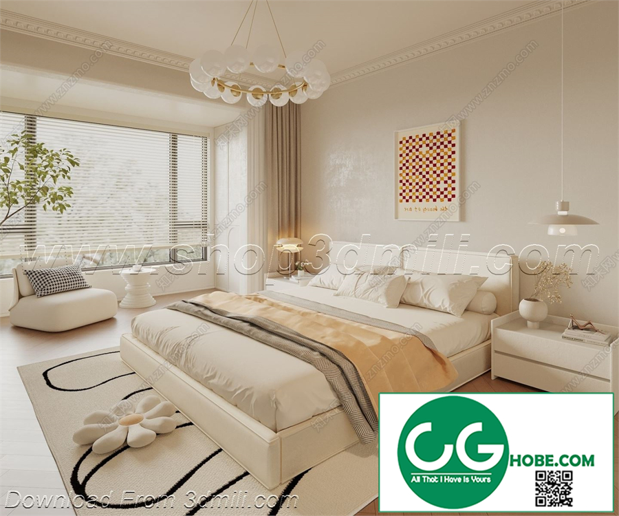 Modern Bedroom 112 3D Model