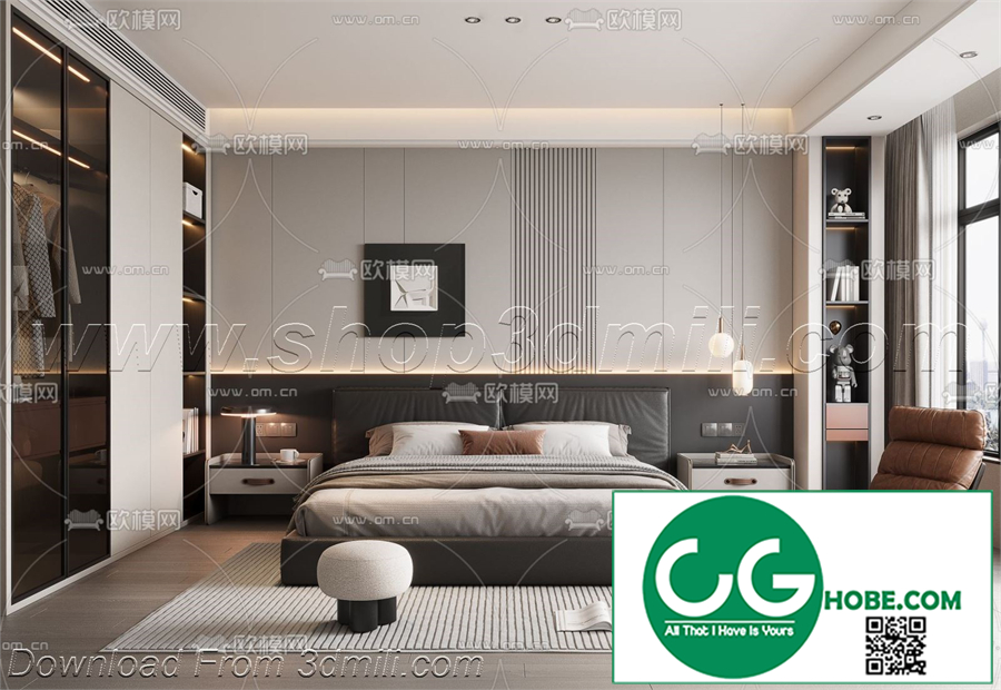 Modern Bedroom 113 3D Model