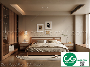 Modern Bedroom 115 3D Model