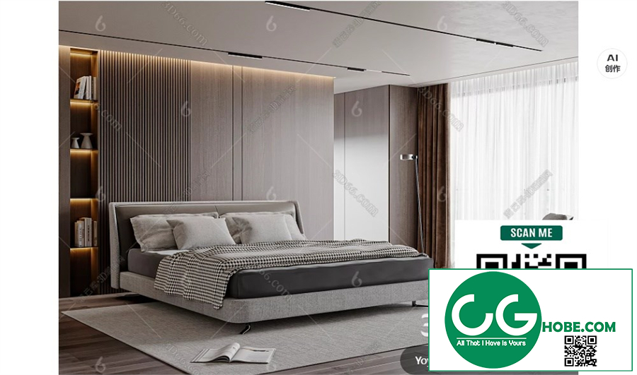 Modern Bedroom 121 3D Model