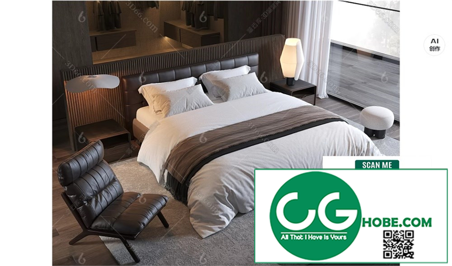 Modern Bedroom 124 3D Model