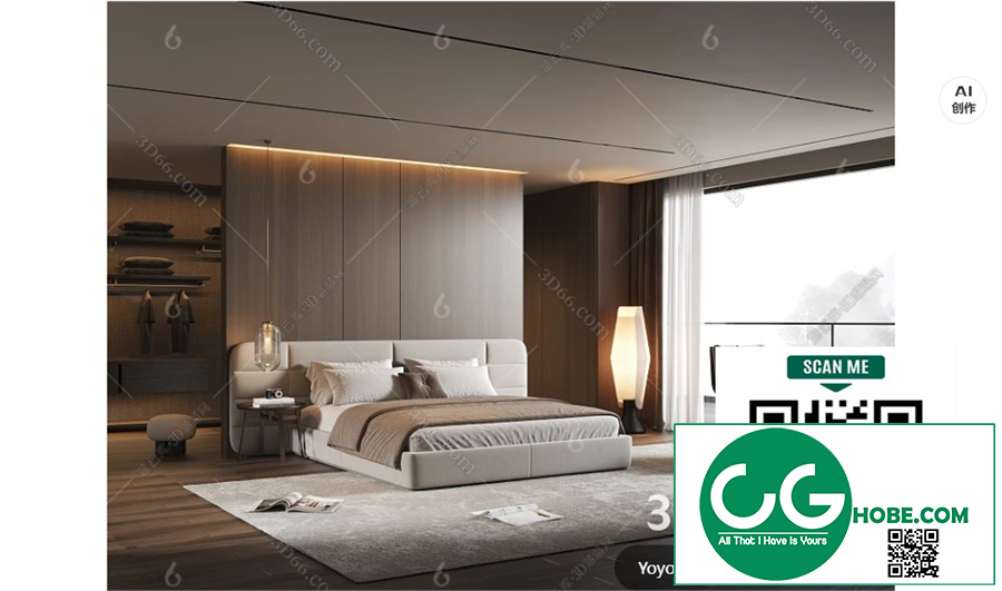 Modern Bedroom 125 3D Model