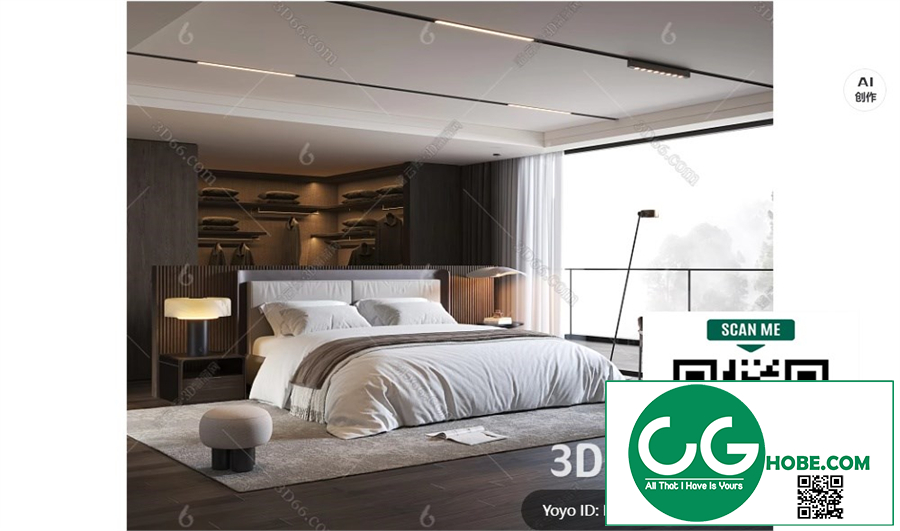 Modern Bedroom 126 3D Model