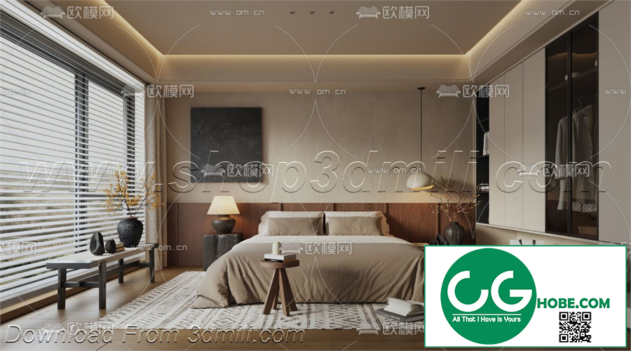 Modern Bedroom 127 3D Model