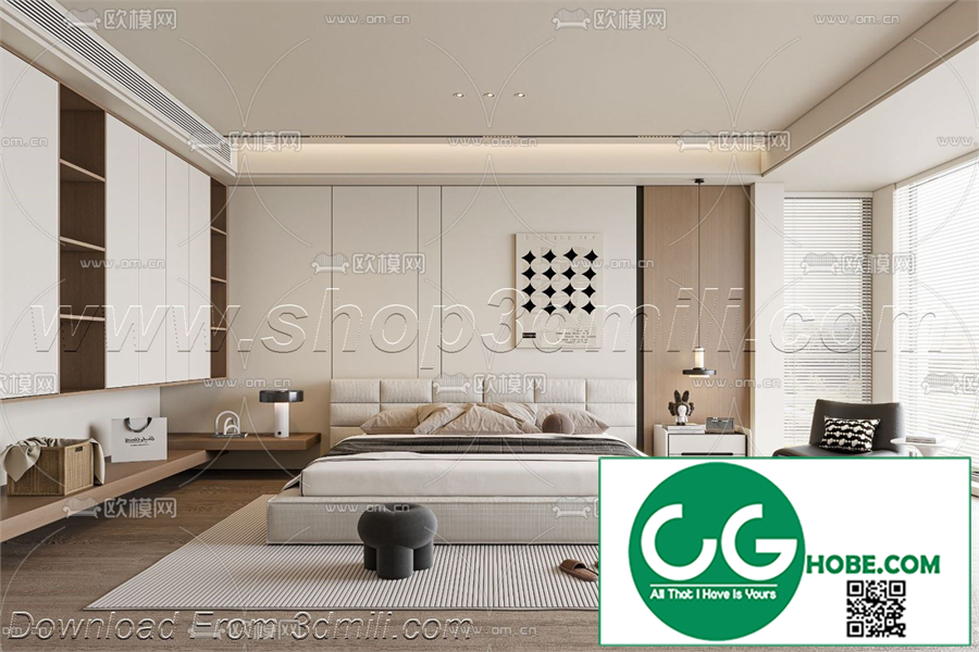 Modern Bedroom 128 3D Model