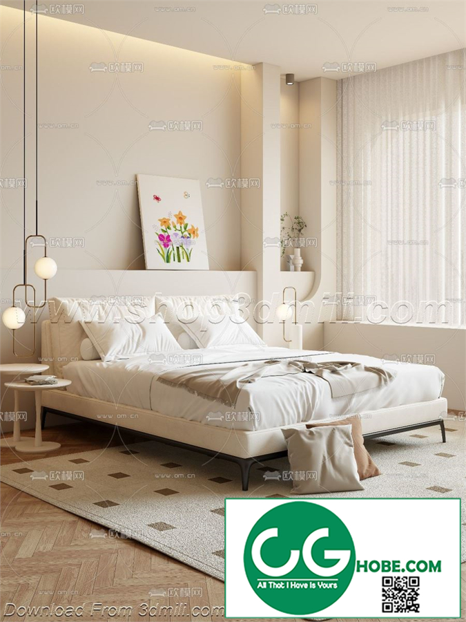 Modern Bedroom 129 3D Model