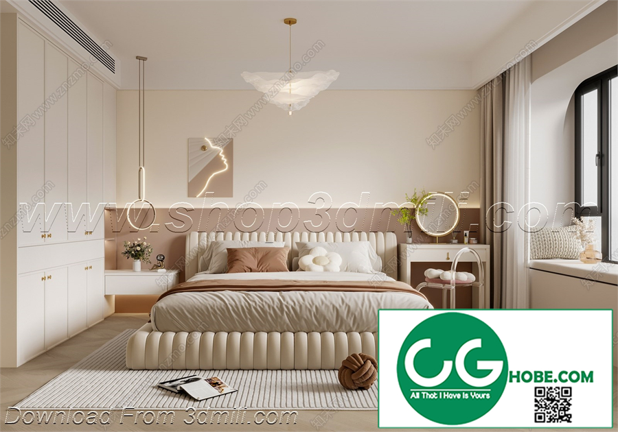 Modern Bedroom 130 3D Model