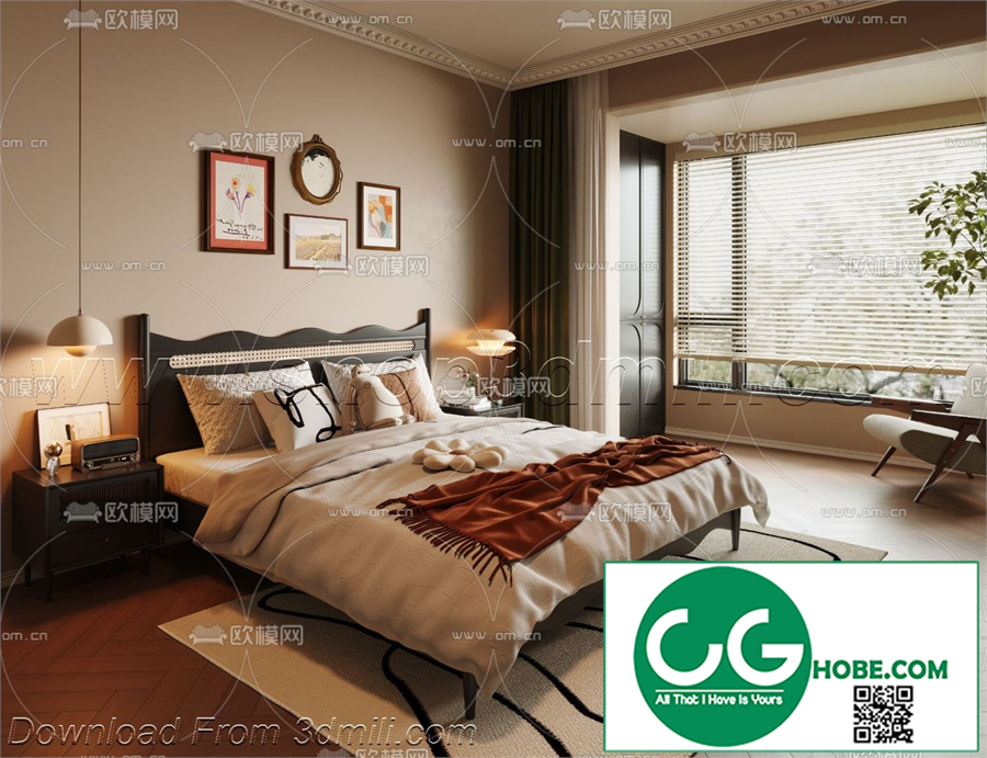 Modern Bedroom 131 3D Model