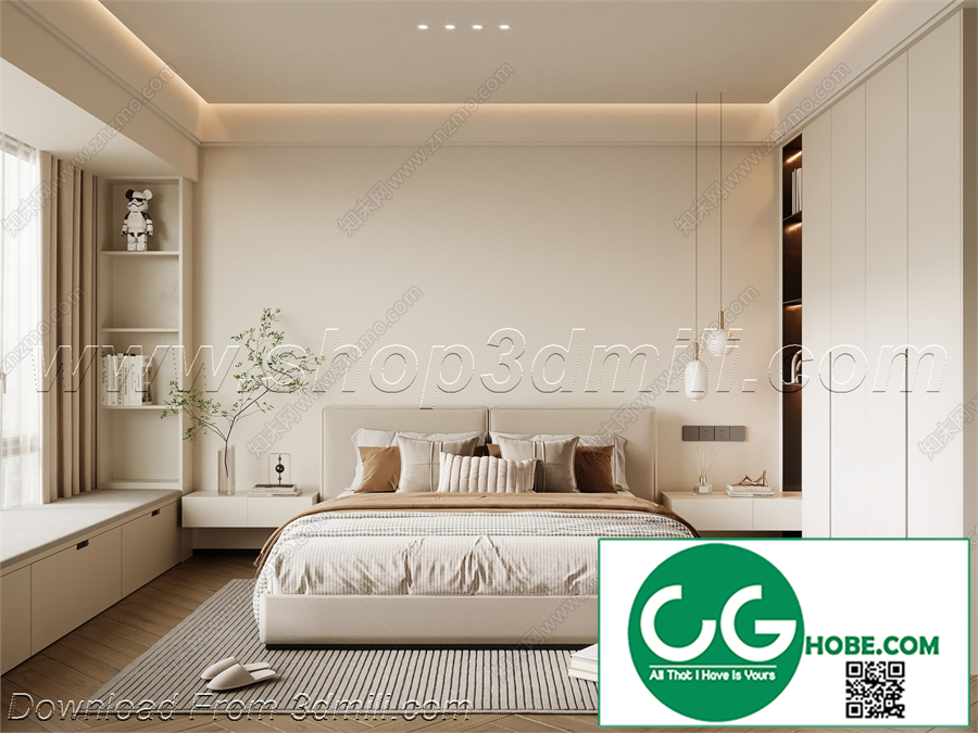 Modern Bedroom 136 3D Model