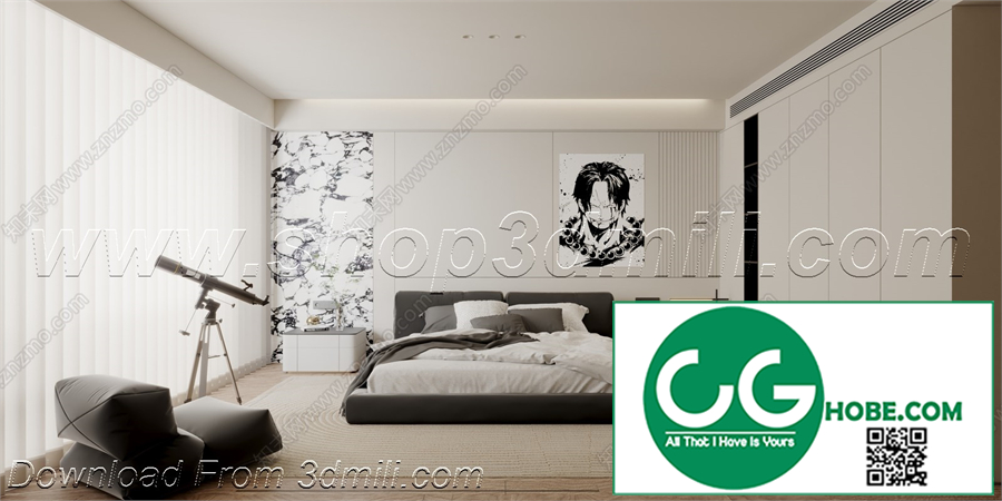 Modern Bedroom 141 3D Model