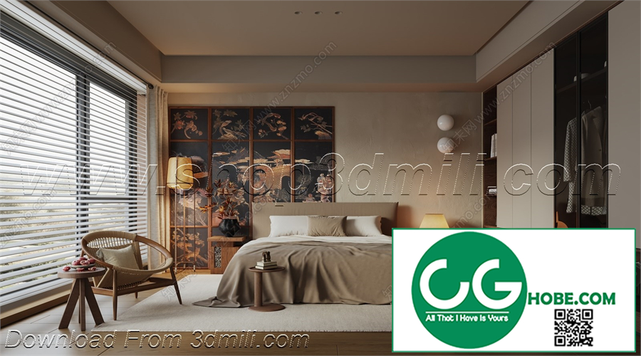 Modern Bedroom 147 3D Model
