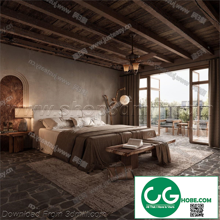 Modern Bedroom 148 3D Model